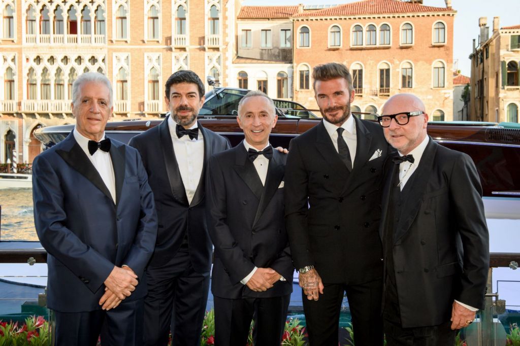 Riva180th Venice_Ing.Ferrari, Favino, Avv. Galassi, Beckham, Domenico Dolce-1.JPG